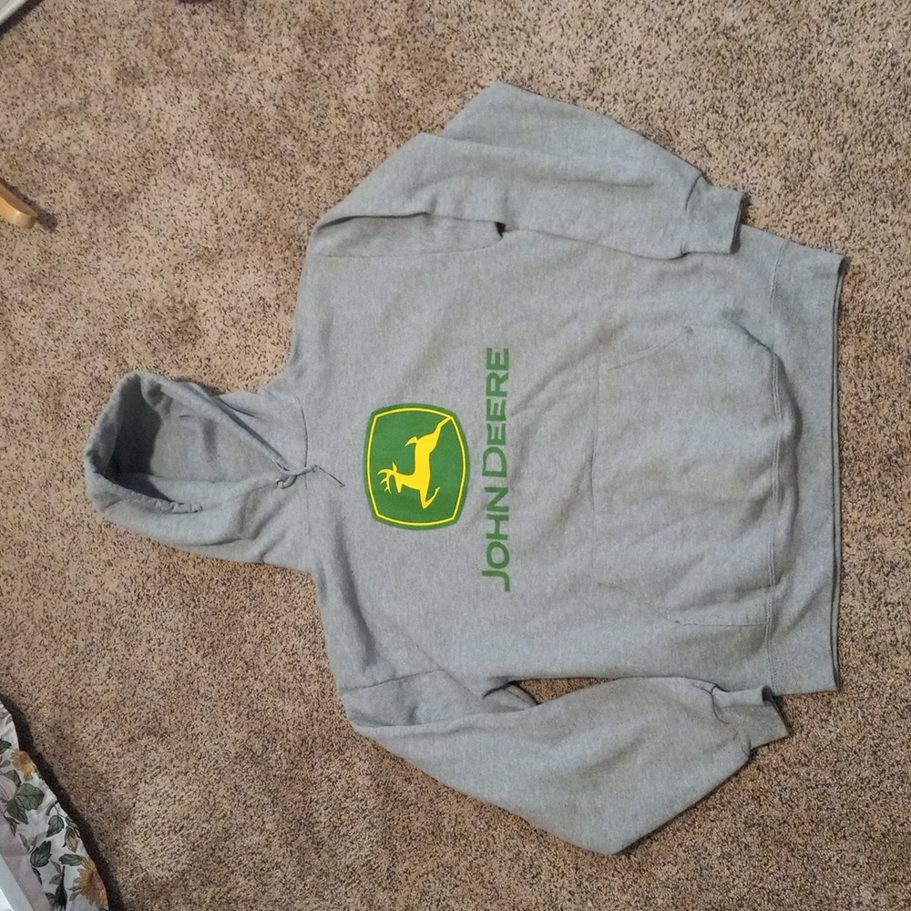 Gray John Deere Hoodie Size Large
